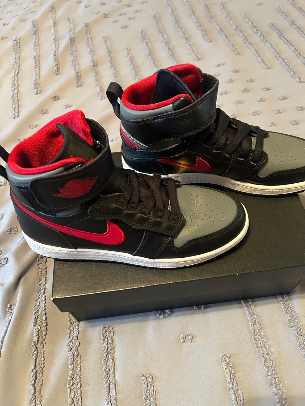 Nike Kids High-Top Sneakers - Black, Gray & Red
